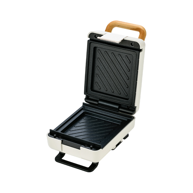 BJX-S015 Sandwichmaker met houtnerfhandvat en vaste plaat