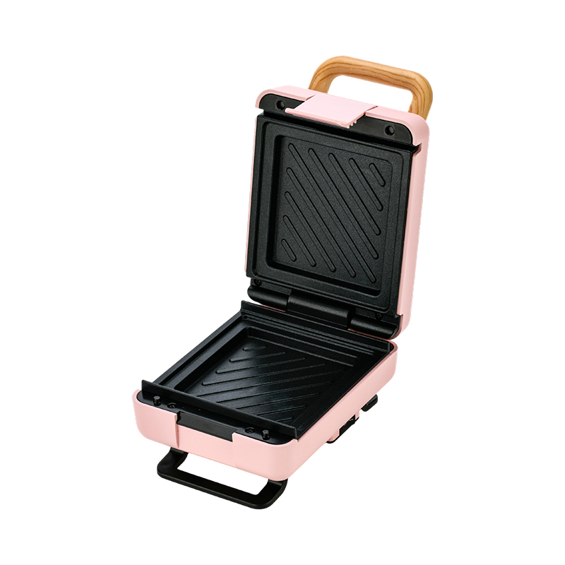 BJX-S015 Sandwichmaker met houtnerfhandvat en vaste plaat