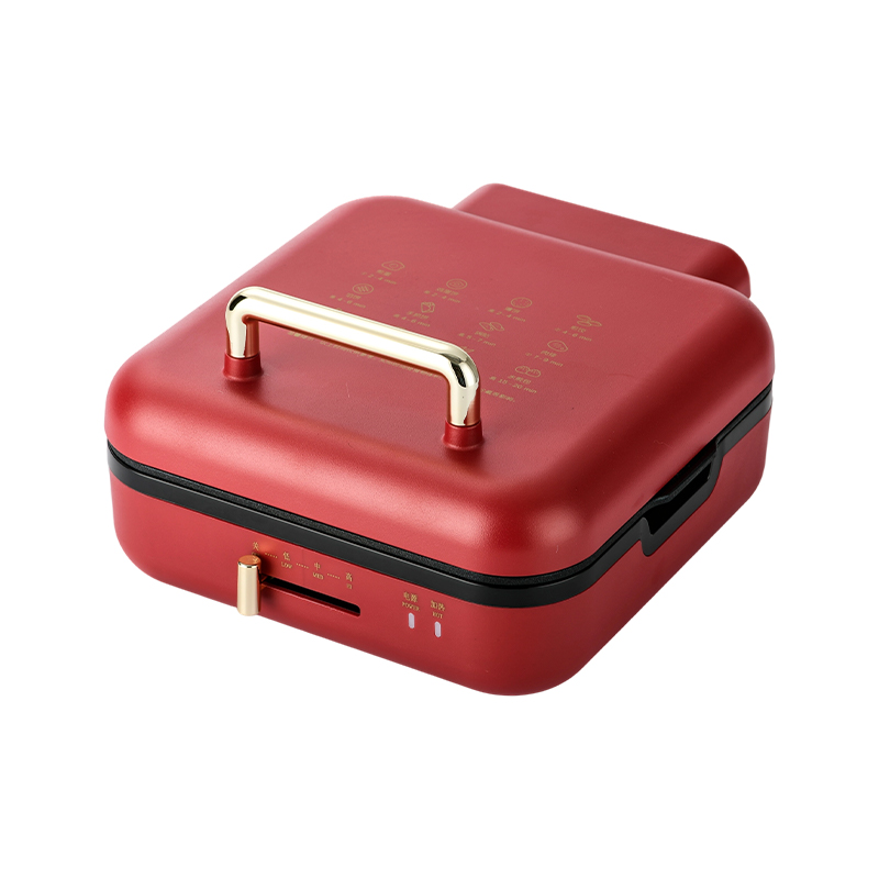 BJX-S017 24x24cm grillpan met grill (temperatuurregeling + houtnerfhandgreep)