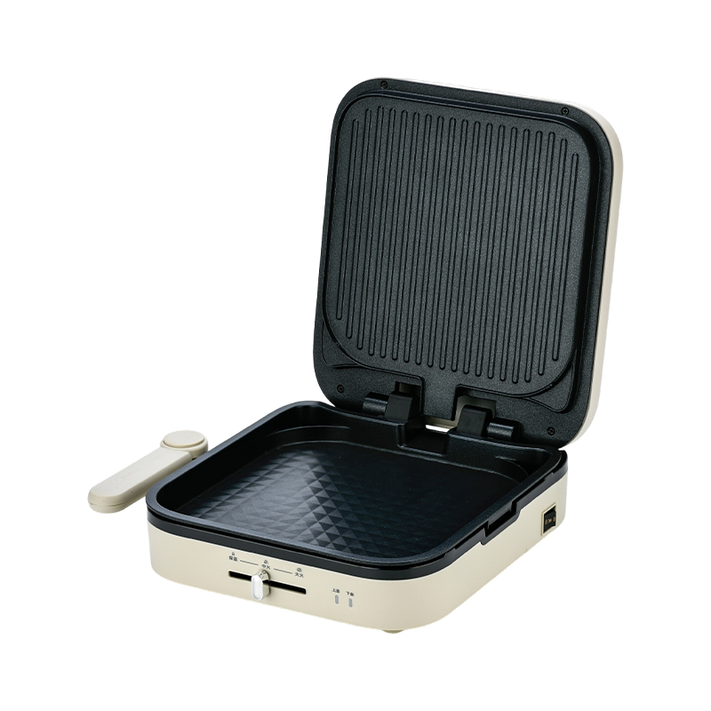 BJX-S023 Grote plaat van 28 x 28 cm met panini- en grillmaker met temperatuurregeling
