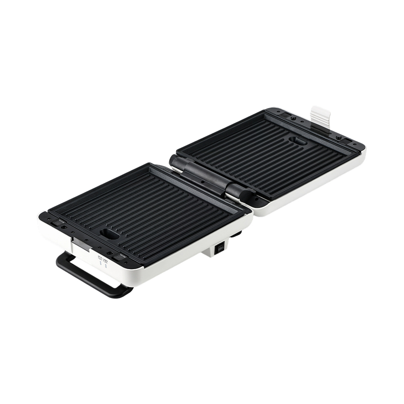 BJX-S026 4-slice 180° open grill- en tosti-ijzer met 3-niveaubediening en olielekbak