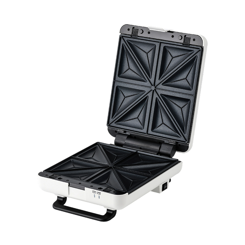 BJX-S026 4-slice 180° open grill- en tosti-ijzer met 3-niveaubediening en olielekbak