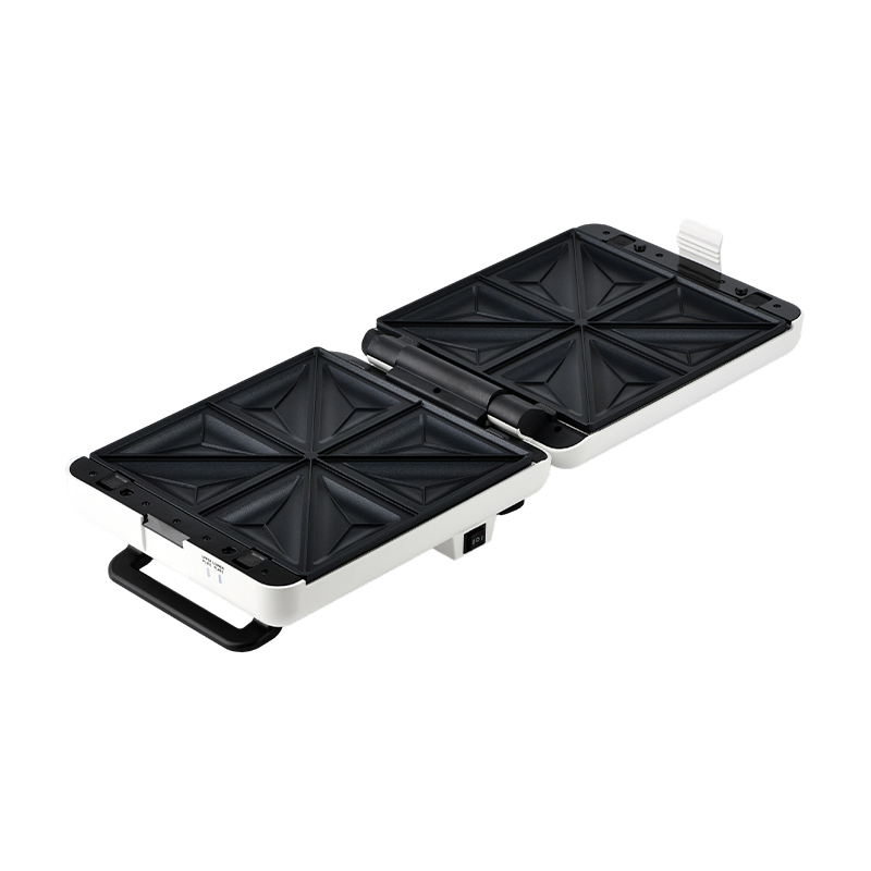 BJX-S026 4-slice 180° open grill- en tosti-ijzer met 3-niveaubediening en olielekbak